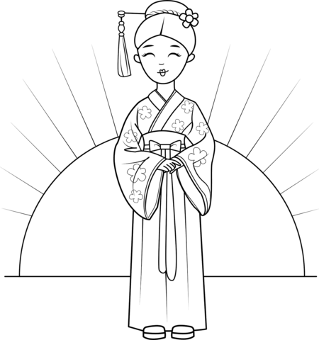 Chinese Princess Coloring Page